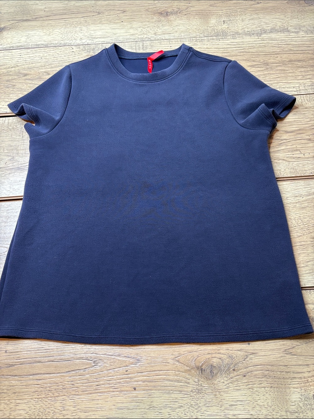 Women’s SPANX Air Essentials Navy Cap-Sleeve Crewneck Top Size Medium